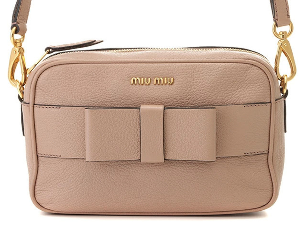 Miu Miu shoulder bag pink Beige Cream leather